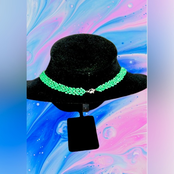 Blooming Beauty: Handcrafted 3D Pastel Pink Flower Necklace by GrandmaMia - Picture 3 of 6